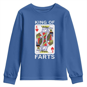 King of Farts Youth Sweatshirt Funny Joke Inappropriate Fart Prank Gift TS10 Royal Blue Print Your Wear