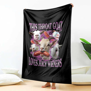 Funny Throat Goat Throw Blanket Swallows Juicy Wieners Inappropriate Adult TS10 Print Your Wear