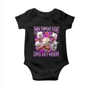 Funny Throat Goat Baby Onesie Swallows Juicy Wieners Inappropriate Adult TS10 Black Print Your Wear