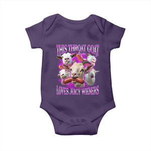 Funny Throat Goat Baby Onesie Swallows Juicy Wieners Inappropriate Adult TS10 Purple Print Your Wear