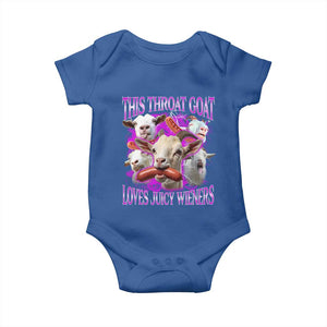 Funny Throat Goat Baby Onesie Swallows Juicy Wieners Inappropriate Adult TS10 Royal Blue Print Your Wear