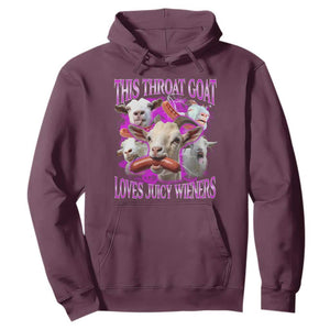 Funny Throat Goat Hoodie Swallows Juicy Wieners Inappropriate Adult TS10 Maroon Print Your Wear