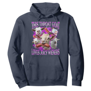 Funny Throat Goat Hoodie Swallows Juicy Wieners Inappropriate Adult TS10 Navy Print Your Wear