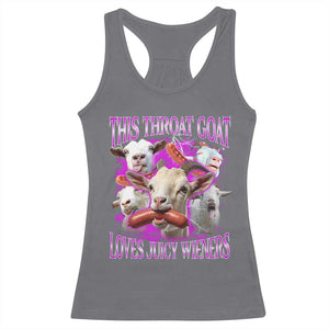 Funny Throat Goat Racerback Tank Top Swallows Juicy Wieners Inappropriate Adult TS10 Charcoal Print Your Wear