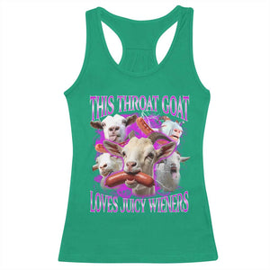 Funny Throat Goat Racerback Tank Top Swallows Juicy Wieners Inappropriate Adult TS10 Irish Green Print Your Wear