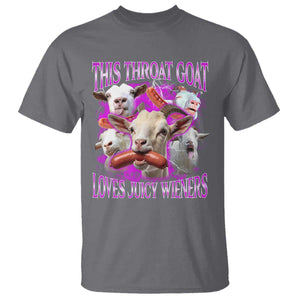 Funny Throat Goat T Shirt Swallows Juicy Wieners Inappropriate Adult TS10 Charcoal Print Your Wear