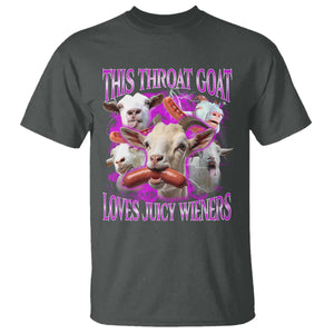 Funny Throat Goat T Shirt Swallows Juicy Wieners Inappropriate Adult TS10 Dark Heather Print Your Wear