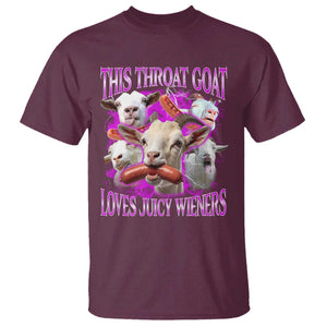 Funny Throat Goat T Shirt Swallows Juicy Wieners Inappropriate Adult TS10 Maroon Print Your Wear