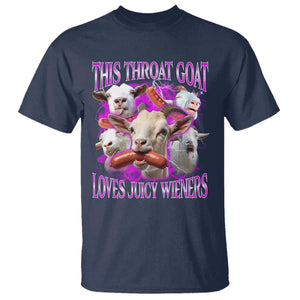 Funny Throat Goat T Shirt Swallows Juicy Wieners Inappropriate Adult TS10 Navy Print Your Wear
