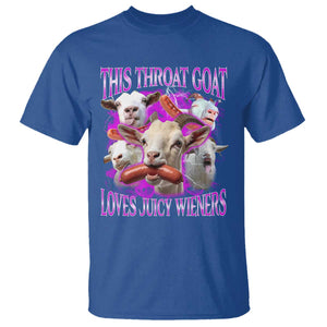 Funny Throat Goat T Shirt Swallows Juicy Wieners Inappropriate Adult TS10 Royal Blue Print Your Wear