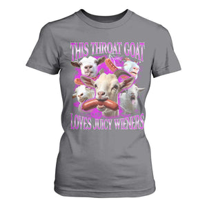 Funny Throat Goat T Shirt For Women Swallows Juicy Wieners Inappropriate Adult TS10 Charcoal Print Your Wear