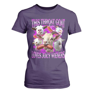 Funny Throat Goat T Shirt For Women Swallows Juicy Wieners Inappropriate Adult TS10 Purple Print Your Wear