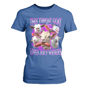 Funny Throat Goat T Shirt For Women Swallows Juicy Wieners Inappropriate Adult TS10 Royal Blue Print Your Wear