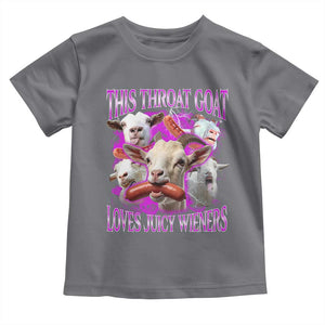 Funny Throat Goat Toddler T Shirt Swallows Juicy Wieners Inappropriate Adult TS10 Charcoal Print Your Wear