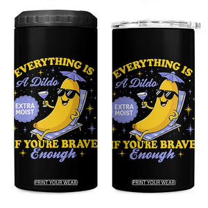 Funny Embarrassing Saying 4 in 1 Can Cooler Tumbler Sarcastic Inappropriate Raunchy Banana TS10 One Size: 16 oz Black Print Your Wear
