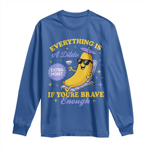 Funny Embarrassing Saying Long Sleeve Shirt Sarcastic Inappropriate Raunchy Banana TS10 Royal Blue Print Your Wear