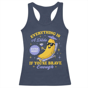 Funny Embarrassing Saying Racerback Tank Top Sarcastic Inappropriate Raunchy Banana TS10 Navy Print Your Wear