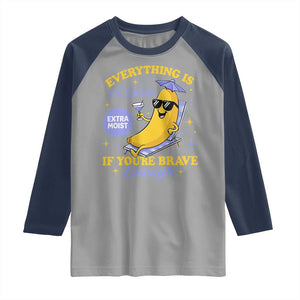 Funny Embarrassing Saying Raglan Shirt Sarcastic Inappropriate Raunchy Banana TS10 Sport Gray Navy Print Your Wear