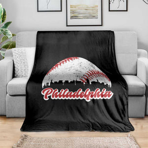 Philadelphia Baseball Throw Blanket Vintage Skyline City TS10 Print Your Wear