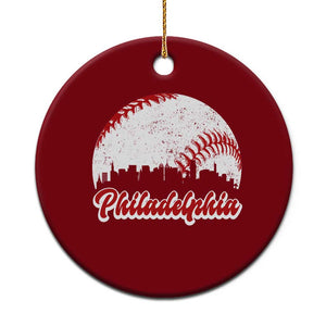 Philadelphia Baseball Ceramic Ornament Vintage Skyline City TS10 1pc Red Print Your Wear