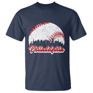 Philadelphia Baseball T Shirt Vintage Skyline City TS10 Navy Print Your Wear