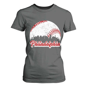 Philadelphia Baseball T Shirt For Women Vintage Skyline City TS10 Dark Heather Print Your Wear