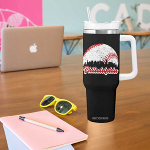 Philadelphia Baseball Tumbler With Handle Vintage Skyline City TS10 Print Your Wear