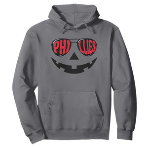 Halloween Philly Hoodie Philadelphia Baseball Red October Jackolantern Pumpkin Face TS10 Charcoal Print Your Wear