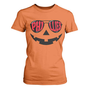 Halloween Philly T Shirt For Women Philadelphia Baseball Red October Jackolantern Pumpkin Face TS10 Orange Print Your Wear