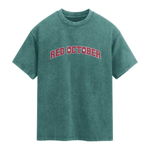 Red October Washed Cotton T-Shirt Vintage Sports Philadelphia Playoff Baseball Fan