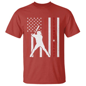 October Ready T Shirt Cool Distressed Philadelphia Baseball Fan US Flag TS10 Red Print Your Wear