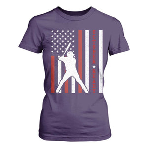 October Ready T Shirt For Women Cool Distressed Philadelphia Baseball Fan US Flag TS10 Purple Print Your Wear