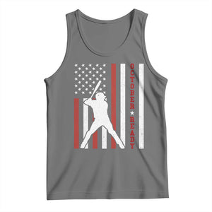 October Ready Tank Top Cool Distressed Philadelphia Baseball Fan US Flag TS10 Black Heather Print Your Wear