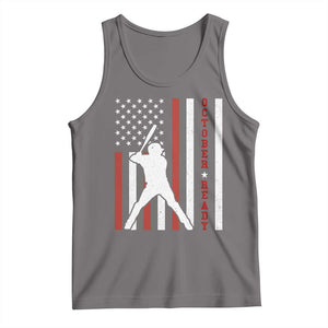 October Ready Tank Top Cool Distressed Philadelphia Baseball Fan US Flag TS10 Deep Heather Print Your Wear