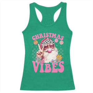 Retro Christmas Santa Racerback Tank Top Pink Xmas Vibes Groovy Santa Claus Womens Kids Girls Gifts TS10 Irish Green Print Your Wear
