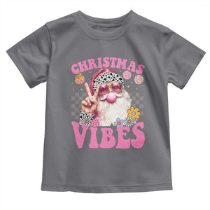 Retro Christmas Santa Toddler T Shirt Pink Xmas Vibes Groovy Santa Claus Womens Kids Girls Gifts TS10 Charcoal Print Your Wear