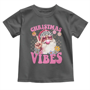 Retro Christmas Santa Toddler T Shirt Pink Xmas Vibes Groovy Santa Claus Womens Kids Girls Gifts TS10 Dark Heather Print Your Wear
