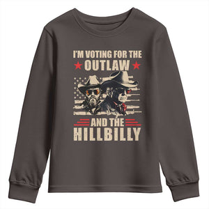 Trump Vance 2024 Youth Sweatshirt Vintage Flag Outlaw Hillbilly '24 TS10 Dark Chocolate Print Your Wear