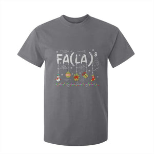 Funny Christmas T Shirt For Kid FA (LA)8 Funny Xmas Santa Fa La Math Teacher Student TS10 Charcoal Print Your Wear