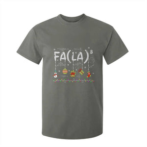 Funny Christmas T Shirt For Kid FA (LA)8 Funny Xmas Santa Fa La Math Teacher Student TS10 Military Green Print Your Wear