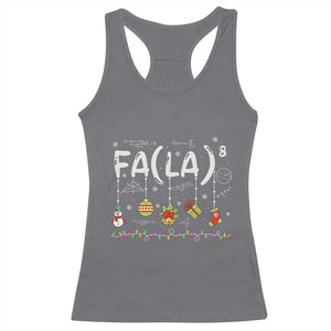 Funny Christmas Racerback Tank Top FA (LA)8 Funny Xmas Santa Fa La Math Teacher Student TS10 Charcoal Print Your Wear