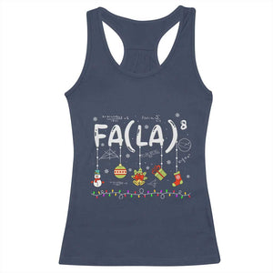 Funny Christmas Racerback Tank Top FA (LA)8 Funny Xmas Santa Fa La Math Teacher Student TS10 Navy Print Your Wear