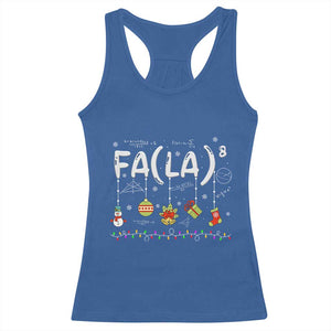 Funny Christmas Racerback Tank Top FA (LA)8 Funny Xmas Santa Fa La Math Teacher Student TS10 Royal Blue Print Your Wear