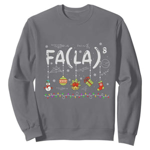 Funny Christmas Sweatshirt FA (LA)8 Funny Xmas Santa Fa La Math Teacher Student TS10 Charcoal Print Your Wear