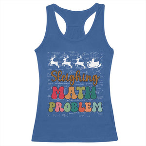 Math Teacher Christmas Racerback Tank Top Sleighing Math Problem Xmas Gift TS10 Royal Blue Print Your Wear