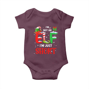 Funny Christmas Baby Onesie I'm Not An Elf Just Short Xmas TS10 Maroon Print Your Wear