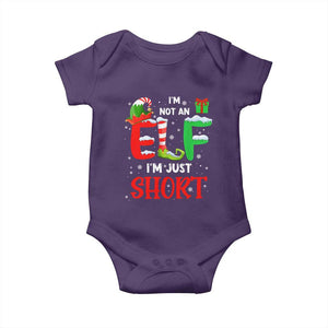 Funny Christmas Baby Onesie I'm Not An Elf Just Short Xmas TS10 Purple Print Your Wear
