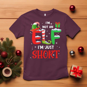 Funny Christmas T Shirt I'm Not An Elf Just Short Xmas TS10 Maroon Print Your Wear