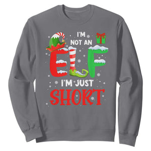 Funny Christmas Sweatshirt I'm Not An Elf Just Short Xmas TS10 Charcoal Print Your Wear