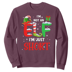 Funny Christmas Sweatshirt I'm Not An Elf Just Short Xmas TS10 Maroon Print Your Wear